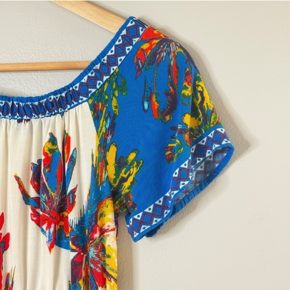 Flying Tomato High Low Dress Iconic Print On/ Off Shoulder Elastic Waist Small - Picture 4 of 11